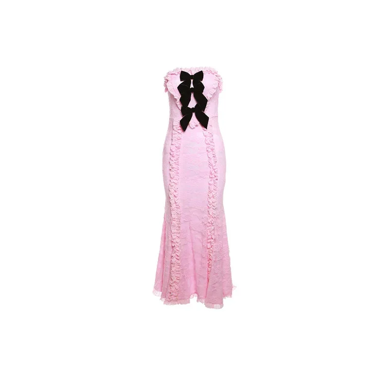 Coquette Pink Lace Maxi Dress