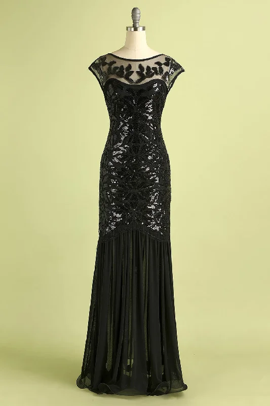 Vintage Sequins Banquet Evening 1920s Dress