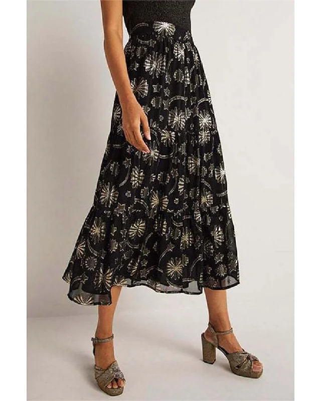 Boden Tiered Midi Skirt