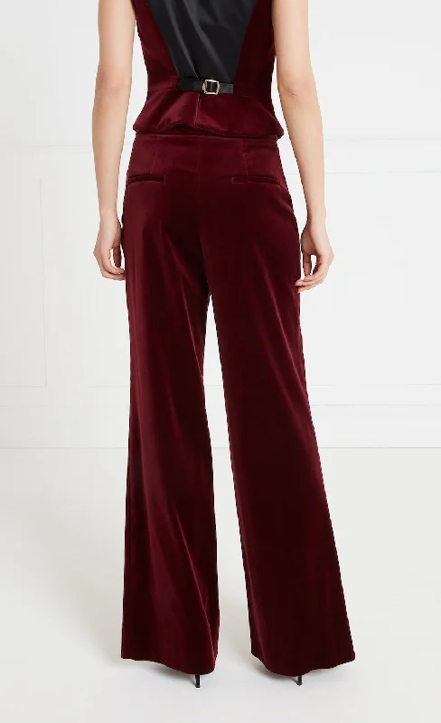 Clove Velvet Waisted Trousers - Fig