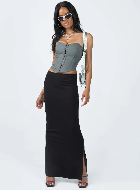 Karley Low Waist Maxi Skirt Black