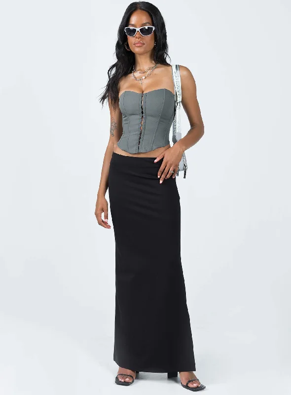 Karley Low Waist Maxi Skirt Black