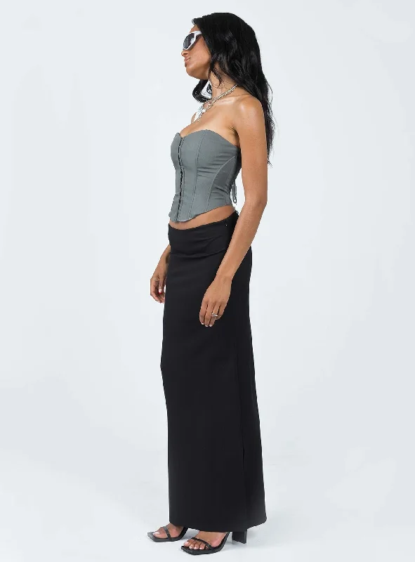 Karley Low Waist Maxi Skirt Black