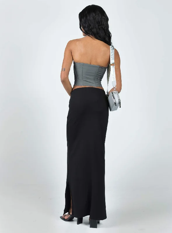 Karley Low Waist Maxi Skirt Black