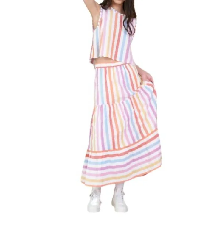 Maya Skirt In Rainbow Stripe