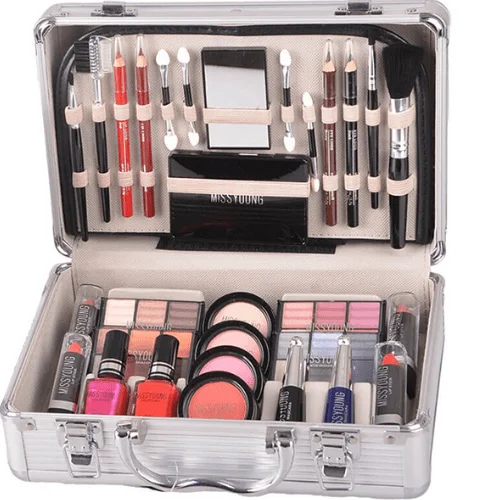 Miss Young MC1157 Make-Up Kit Suitcase with Cosmetics, Brushes, Eyeshadow & Mirror