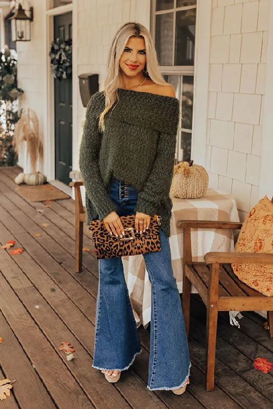 Softer Side Knit Sweater In Forest