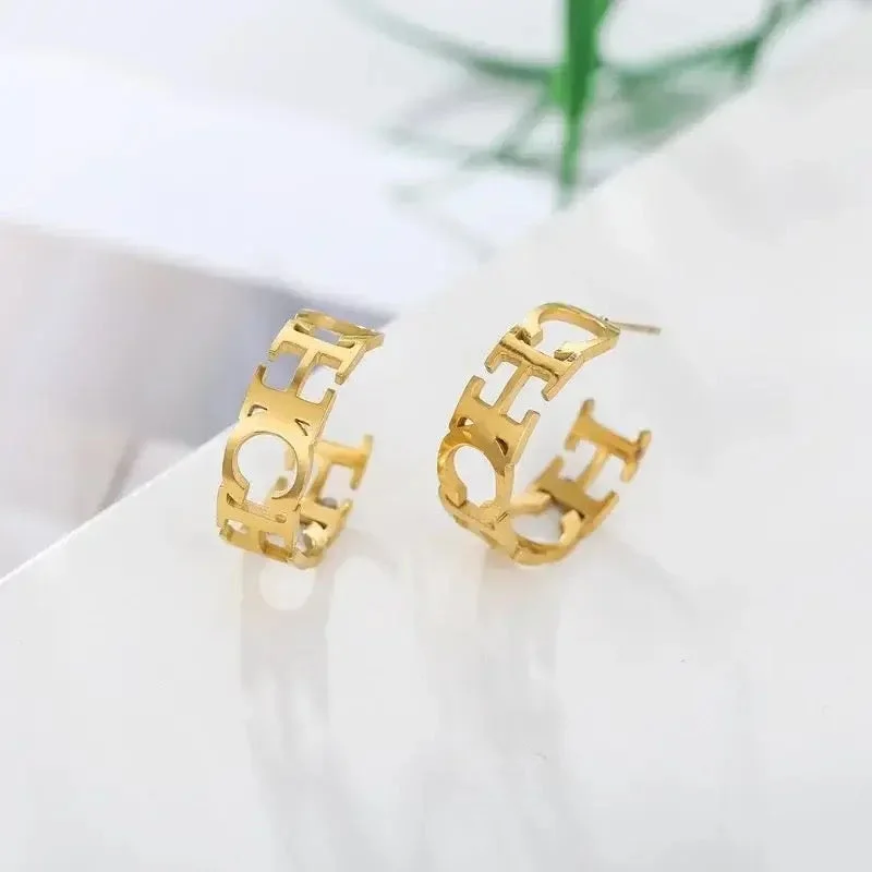 Stainless Steel Hollow Earrings  CH Titanium Jewelry For Women S4685388