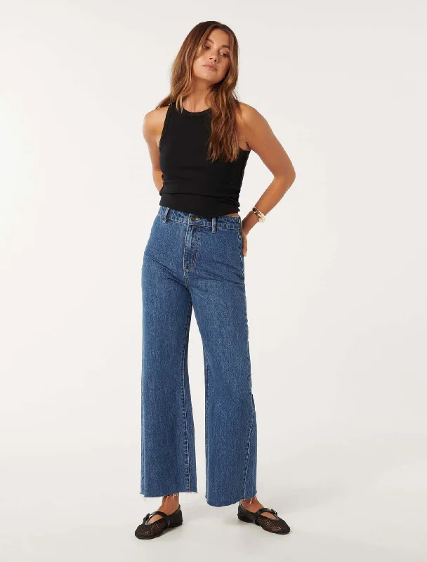 Celia Cropped Wide Leg Jeans