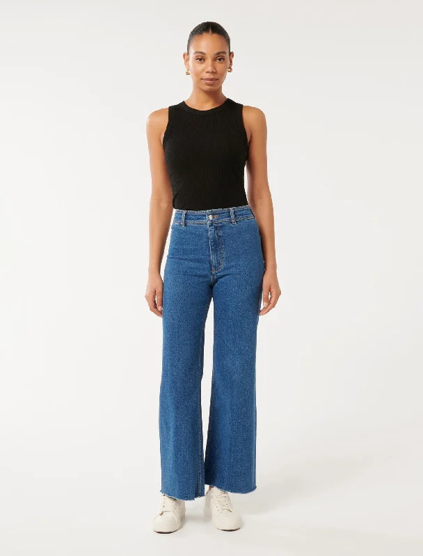 Lauren High Waisted Cropped Flare Jeans