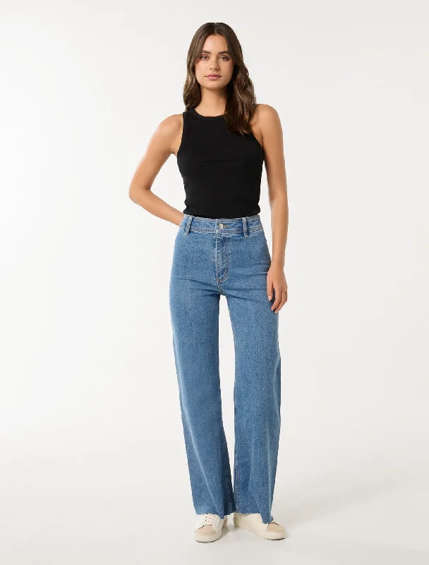 Lauren High Waisted Cropped Flare Jeans