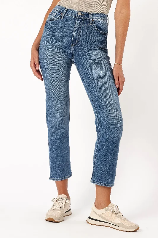 Lea High Rise Classic Straight Jean - Medium Denim