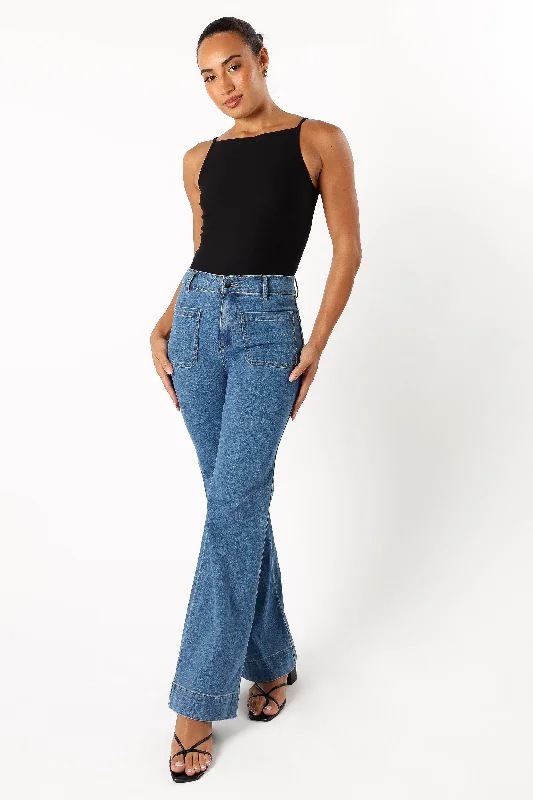 Nico Wide Leg Jean - Dark Blue