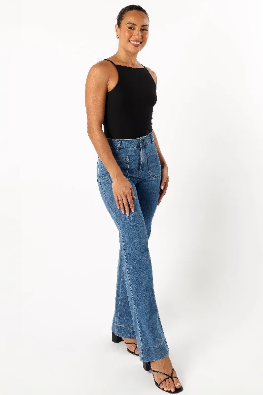 Nico Wide Leg Jean - Dark Blue