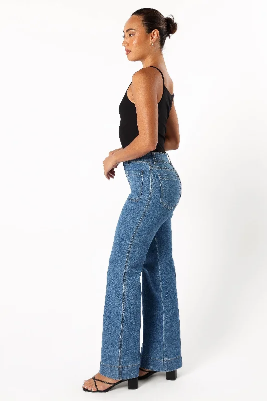 Nico Wide Leg Jean - Dark Blue