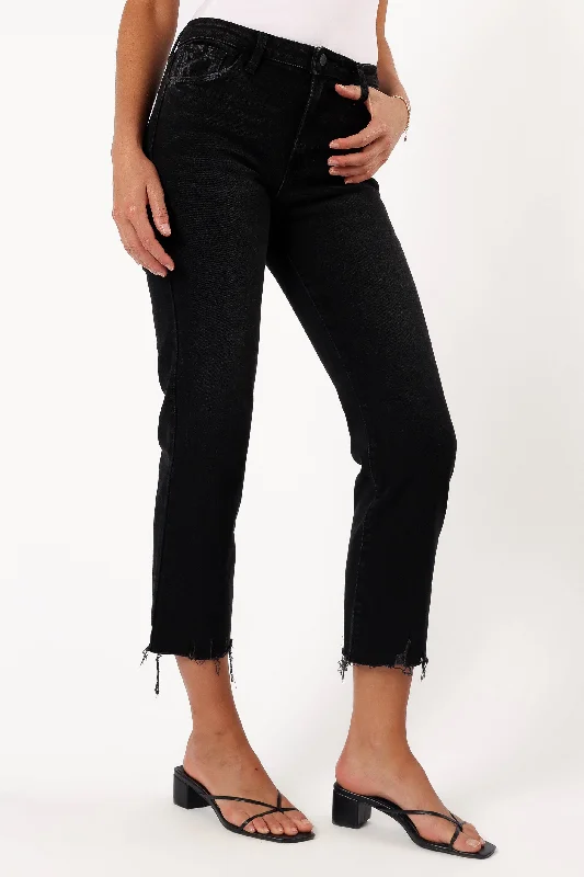 Rowan High Rise Straight Leg Jean - Washed Black