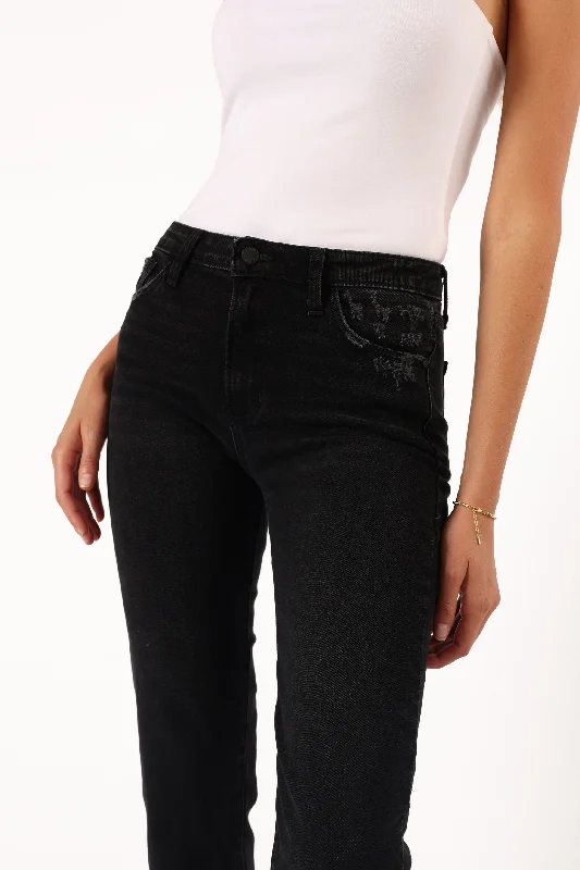 Rowan High Rise Straight Leg Jean - Washed Black