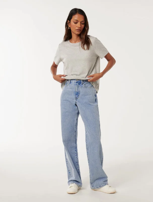 Sky Petite Straight Leg Jeans