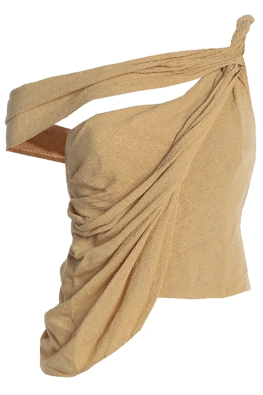 Khaki Diosa Drape Top