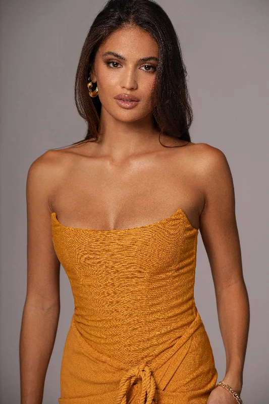 Yellow Fenix Reversible Linen Corset