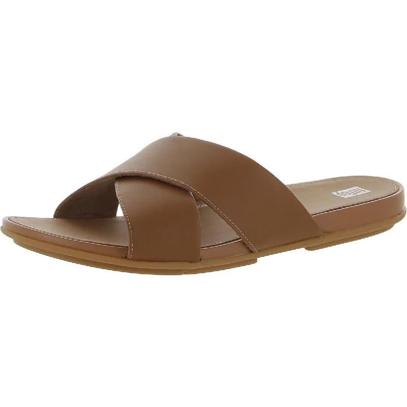 Gracie Womens Leather Slip On Slide Sandals