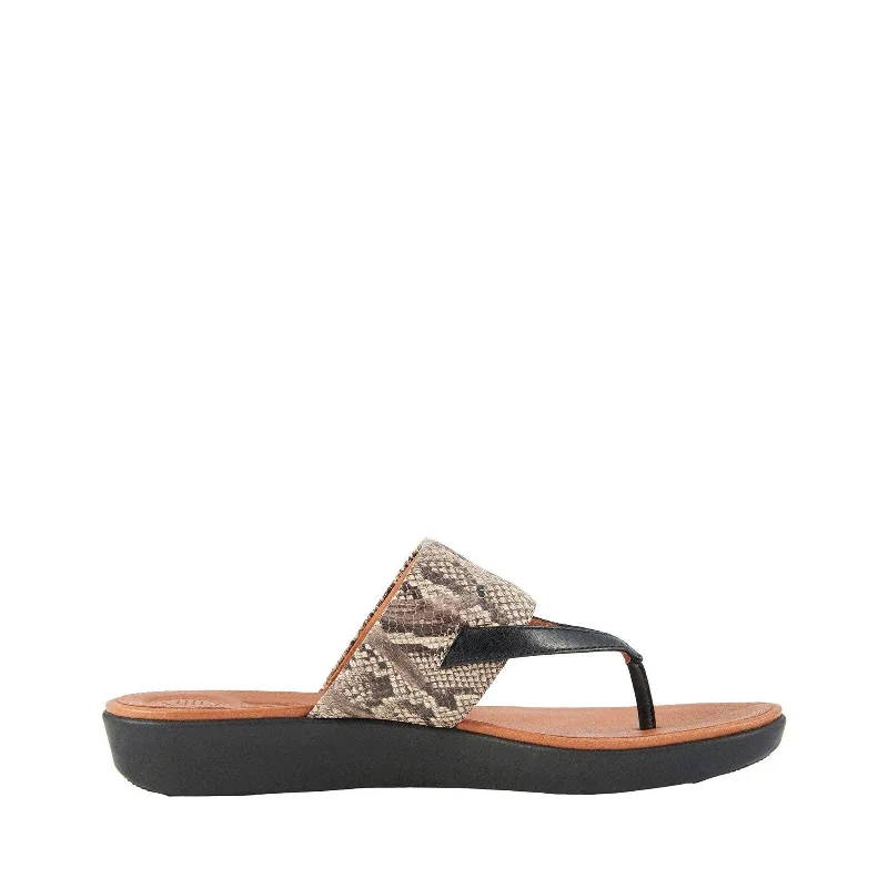 FitFlop Delta Toe Thong K33-586 (Taupe Snake / Black)