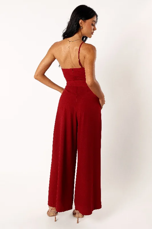 Leyton Jumpsuit - Burgundy