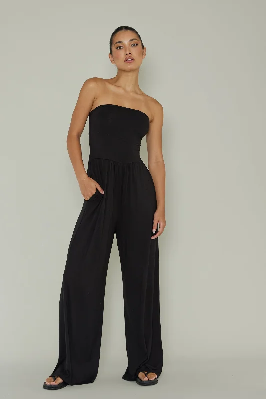 Morocca Strapless Jumpsuit Black