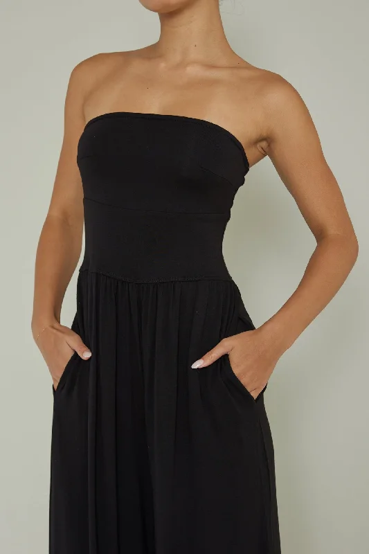 Morocca Strapless Jumpsuit Black