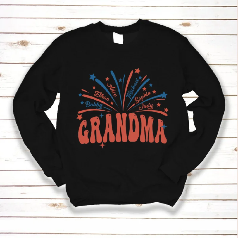 America Flag Firework For Grandma And Kids Sweatshirt