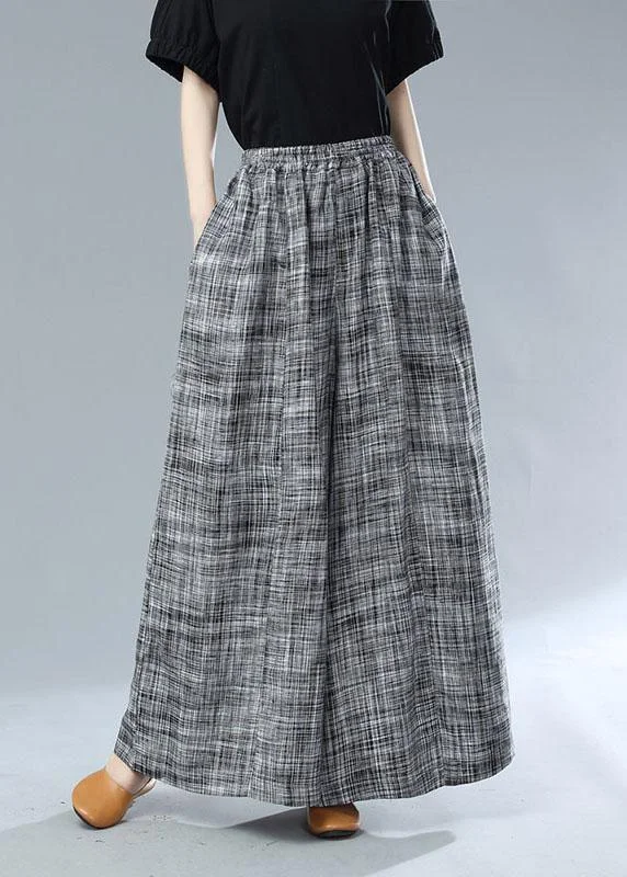 Bohemian Black Pockets Wide Leg Casual Fall Pants