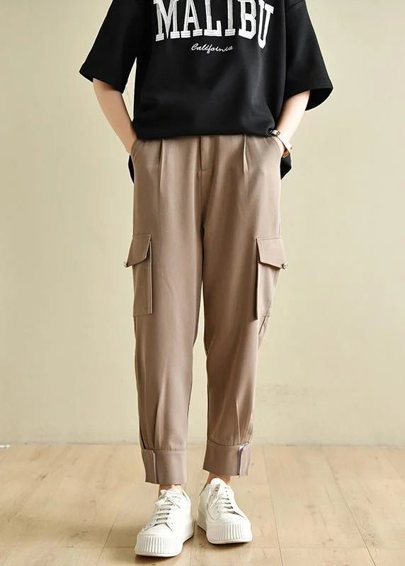 Bohemian Chocolate pockets Patchwork Cotton Pants