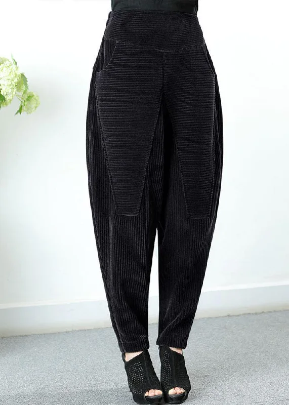 Boutique Coffee High Waist Pockets fashion Winter Pants