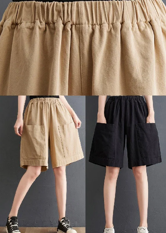 Boutique Khaki Elastic Waist hot pants Summer