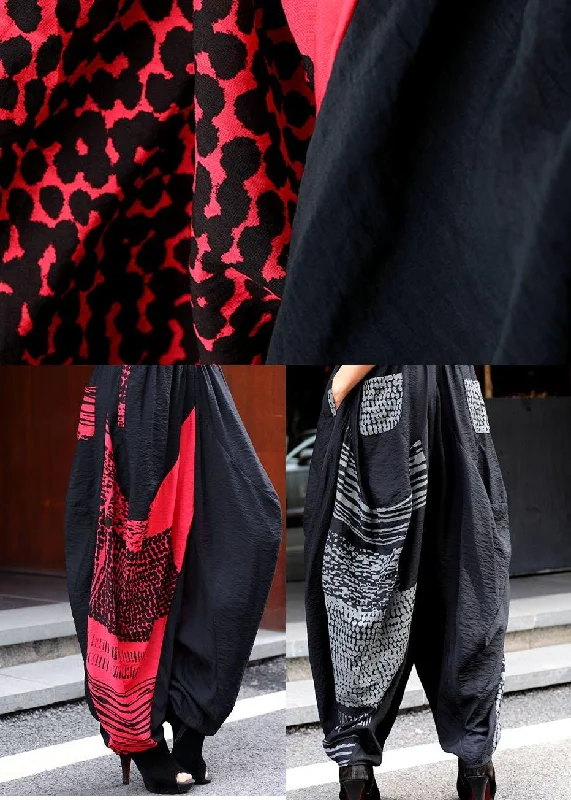 Chic Grey asymmetrical design Pockets lantern Winter Pants