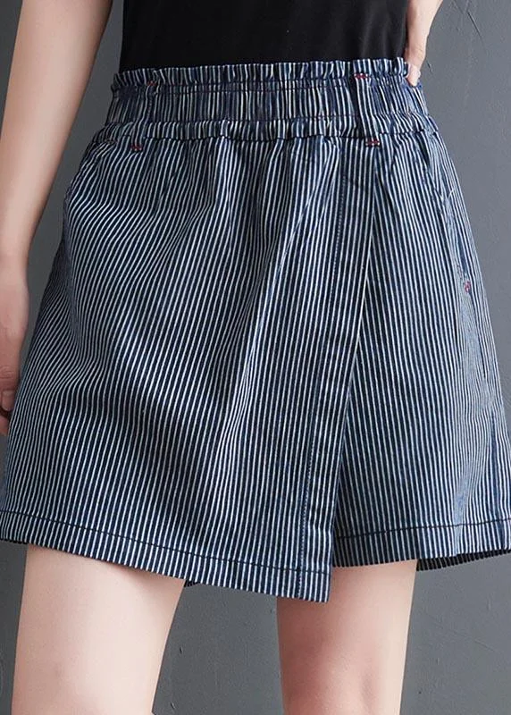 DIY Blue Striped Wide Leg hot pants Summer ( Limited Stock)