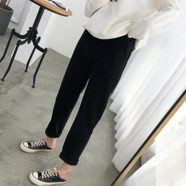 Elastic Waist Women Pencil Pants Plus Size Office Ladies Long Pants Elegant Women Trousers