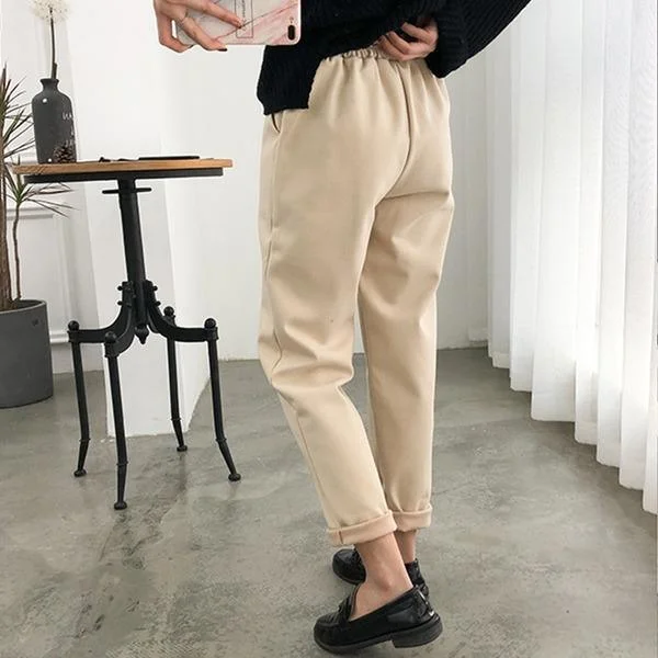 Elastic Waist Women Pencil Pants Plus Size Office Ladies Long Pants Elegant Women Trousers