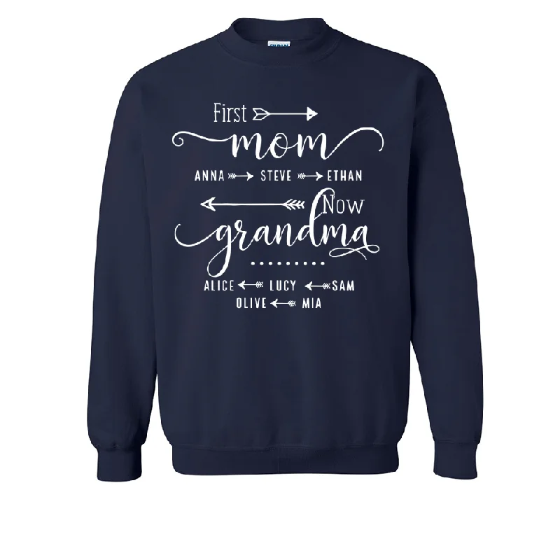 First Mom Now Grandma With Grandkids Mother's Day TH Sweatshirt