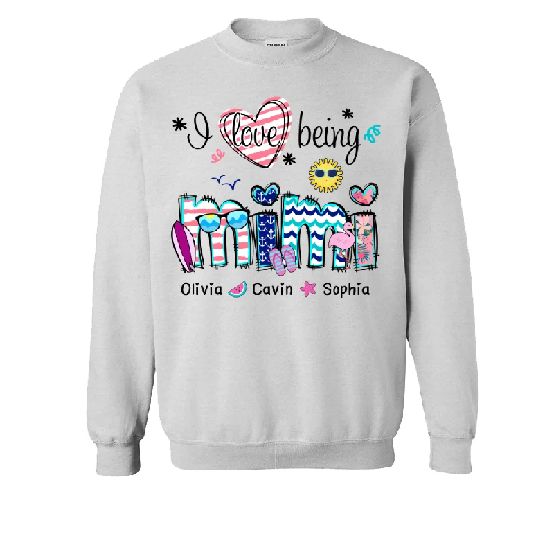 I Love Being Mimi Summer Shirt, Custom Grandma & Kids TH Sweatshirt