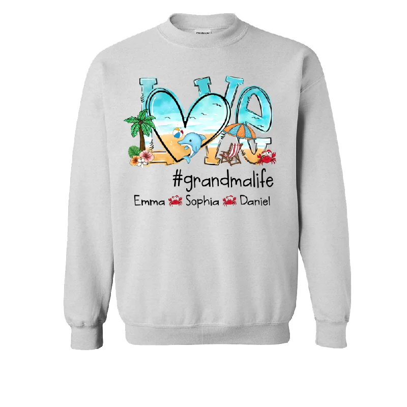 Love Grandma Life Beach Summer With Kids TH Sweatshirt