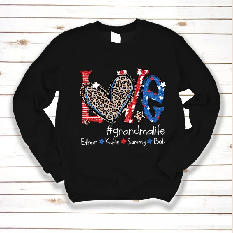 Love Red White Blue Flag For Grandma And Kids Sweatshirt