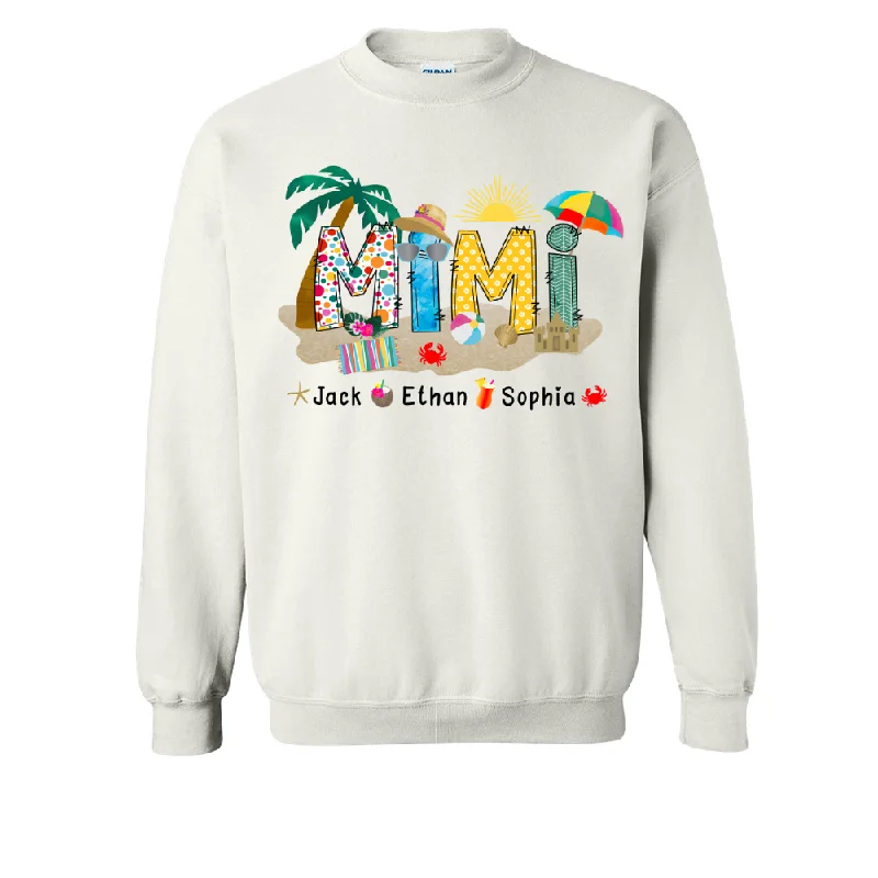 Mimi Beach Summer Custom names And Grandkids  Sweatshirt