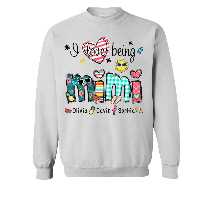 Personalized I Love Being Mimi Summer With Kids TH Sweatshirt