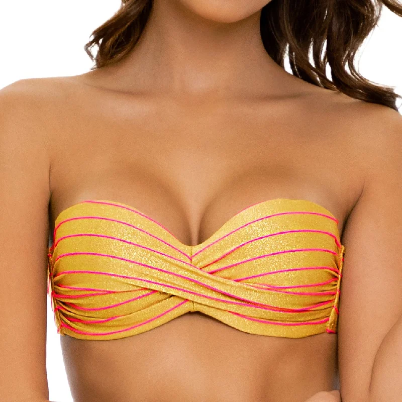 REBEL GLAM - Underwire Push Up Bandeau Top