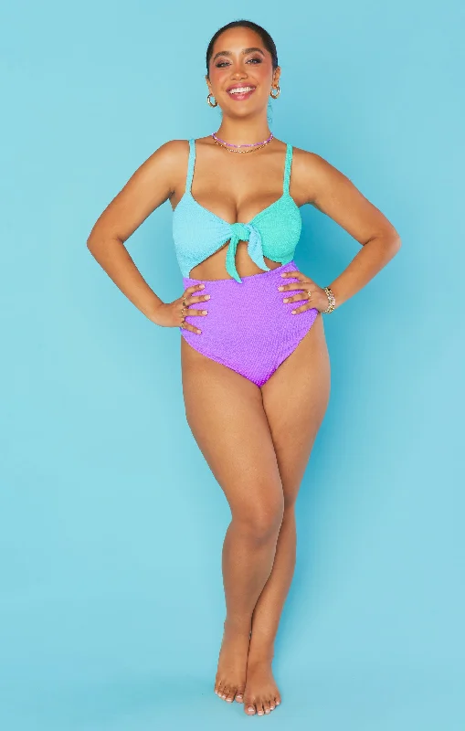 Riptide One Piece ~ Lavender Mojito Scrunch