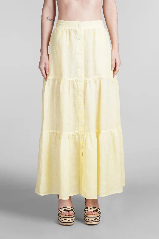 Skirt in yellow linen