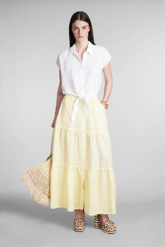 Skirt in yellow linen