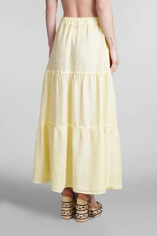 Skirt in yellow linen