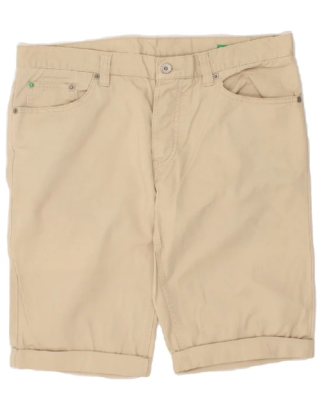 BENETTON Womens Chino Shorts IT 48 XL W36  Beige Cotton